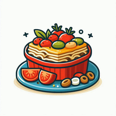 Illustration of a piece of cake on a plate. Vector illustration.のイラスト素材