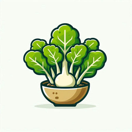 Vegetable icon. Vector illustration. Cabbage in pot.のイラスト素材