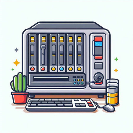 Vector illustration of a laptop with a slot machine on a white backgroundのイラスト素材