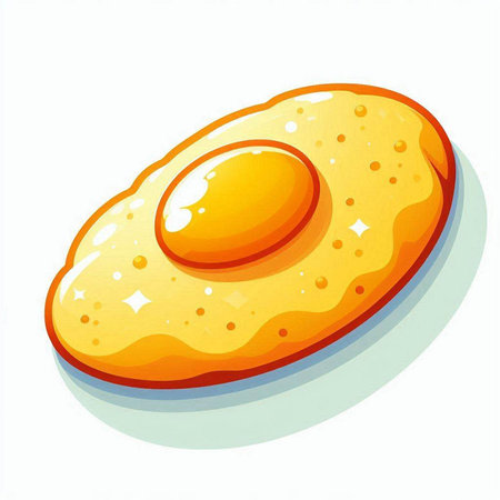 Illustration of fried egg on white background - vector eps10のイラスト素材