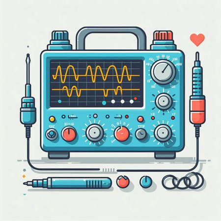 Electrocardiogram. Vector illustration in flat cartoon style.のイラスト素材