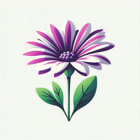 colorful flower on a white background, vector illustration, eps10のイラスト素材