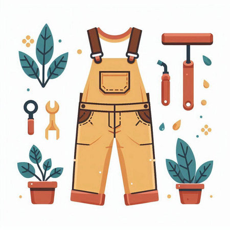 Set of tools for working in the garden. Flat style vector illustration.のイラスト素材