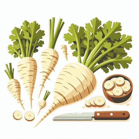 Vegetables - parsley, carrot, celery, onion, garlicのイラスト素材
