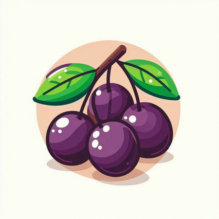 Cherries. Vector illustration in cartoon style on white background.のイラスト素材