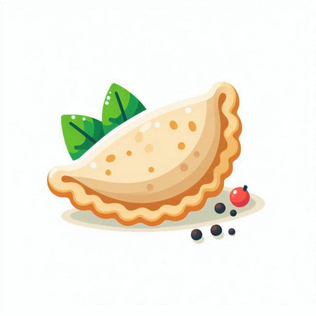 Illustration of traditional turkish dumplings on white background.のイラスト素材