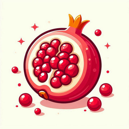 Pomegranate fruit vector illustration. Pomegranate icon.のイラスト素材