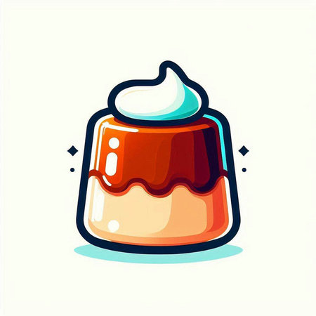 Pudding icon in flat style. Vector illustration on white background.のイラスト素材