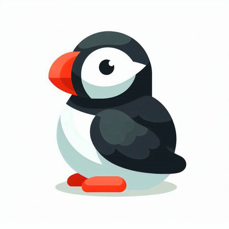 Penguin vector illustration. Cute cartoon penguin bird.のイラスト素材