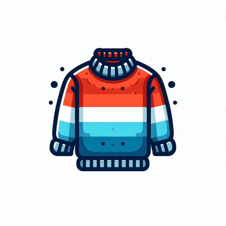 Vector illustration of a sweater in the colors of the Luxembourg flag.のイラスト素材