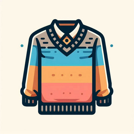 Illustration of a sweater with a pattern in the colors of the Ukrainian flagのイラスト素材
