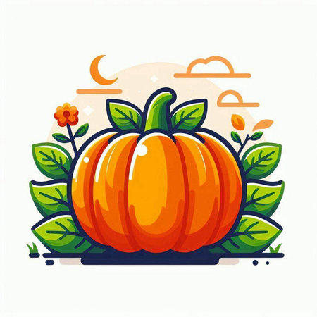 Pumpkin vector illustration. Autumn design element. Vector illustration.のイラスト素材