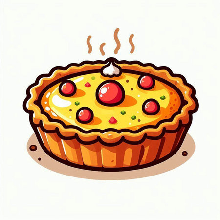 Illustration of a pie on a white background. Vector illustration.のイラスト素材