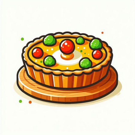 Illustration of a pie on a white background. Vector illustration.のイラスト素材