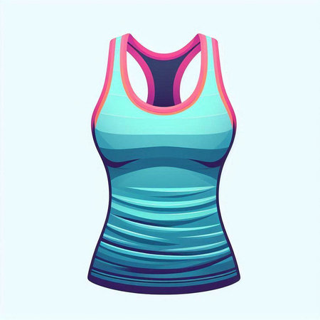 Colorful tank top isolated on light blue background. Vector illustration.のイラスト素材