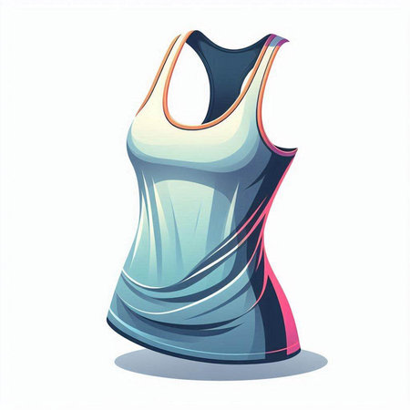 Illustration of a blue tank top on a white background - vectorのイラスト素材