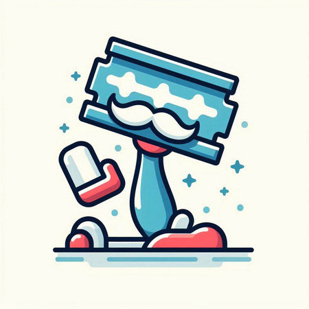 Vector illustration of shaving razor icon. Flat line art style design.のイラスト素材