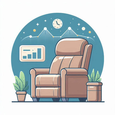 Armchair in the room. Vector illustration in flat cartoon style.のイラスト素材