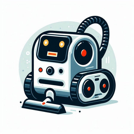 Robot vacuum cleaner. Vector illustration of a robot vacuum cleaner.のイラスト素材