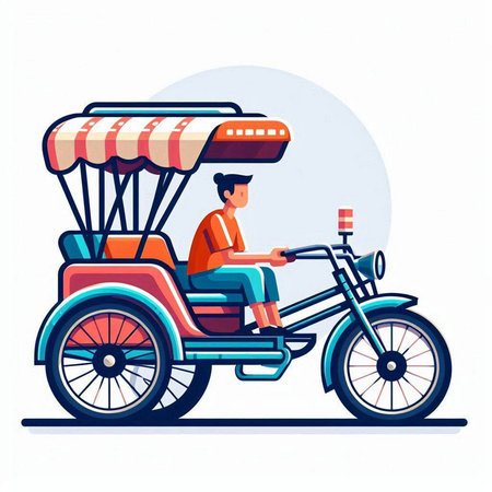 Tuk tuk. Tuk rickshaw. Vector illustrationのイラスト素材