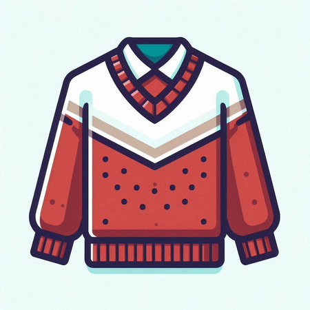 Vector illustration of a sweater with a pattern on a white background.のイラスト素材