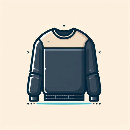 Vector illustration of man sweatshirt. Flat line art style design.のイラスト素材