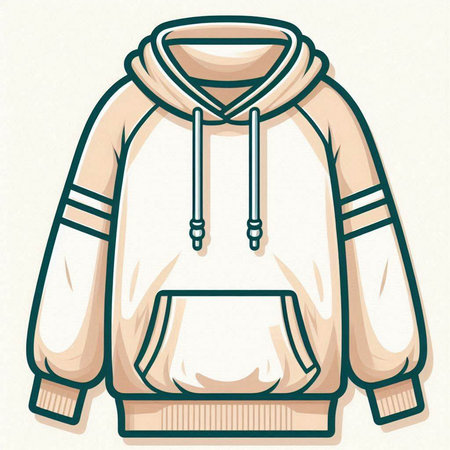 Illustration of a hoodie with a hood. Vector illustration.のイラスト素材