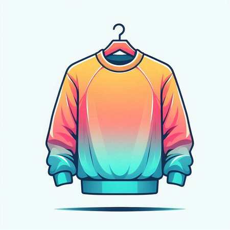Illustration of a hoodie on a hanger, vector illustrationのイラスト素材