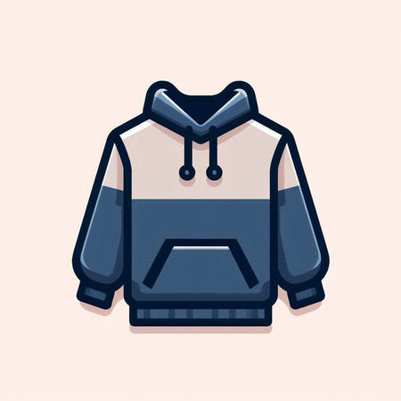 Stylized vector illustration of a sweatshirt with a hood.のイラスト素材