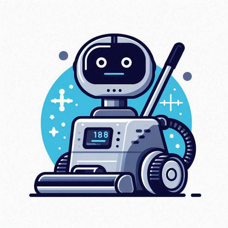 Robot vector illustration. Artificial intelligence concept. Robot in flat style.のイラスト素材