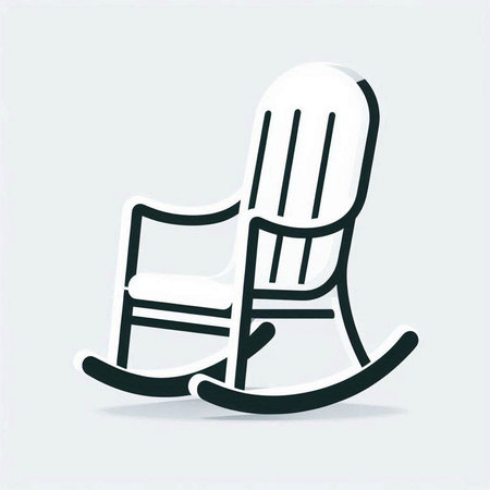 rocking chair icon, vector illustration. Flat design style,eps10のイラスト素材