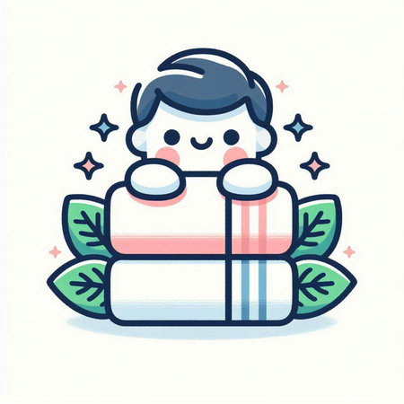 Cute boy with gift box. Vector illustration in cartoon style.のイラスト素材