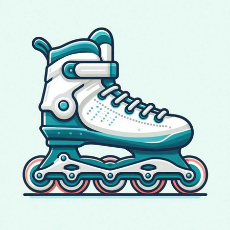Roller skates isolated on light blue background. Vector illustration.のイラスト素材