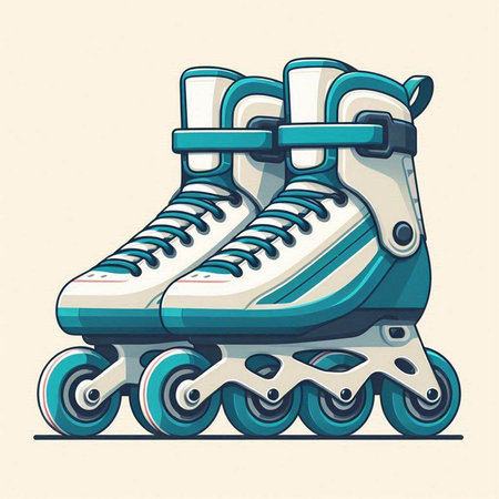 Roller skates. Vector illustration of a roller skates.のイラスト素材