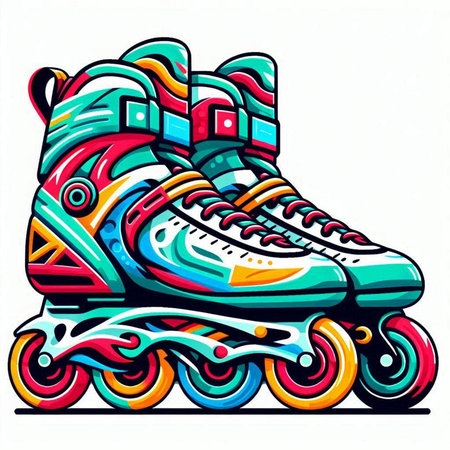 Roller skates isolated on a white background. Vector illustration.のイラスト素材