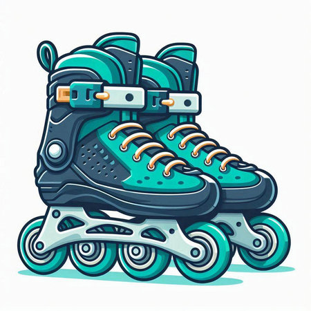 Roller skates isolated on a white background. Vector illustration.のイラスト素材