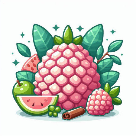 Fruit and berry icon. Vector illustration in cartoon style.のイラスト素材