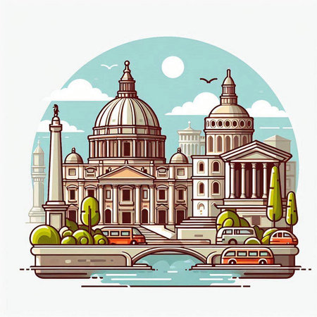 St. Paul's Cathedral in London, United Kingdom. Vector illustration.のイラスト素材