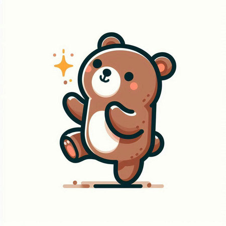 Cute cartoon bear character. Vector illustration isolated on white background.のイラスト素材