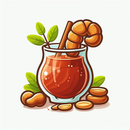 Cocktail in a glass with a straw. Vector illustration.のイラスト素材