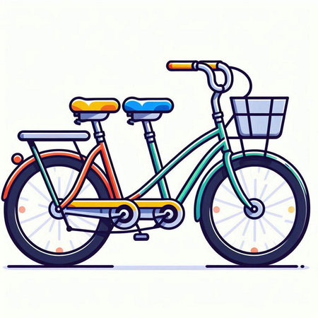 Bicycle vector illustration isolated on a white background. Cartoon style.のイラスト素材