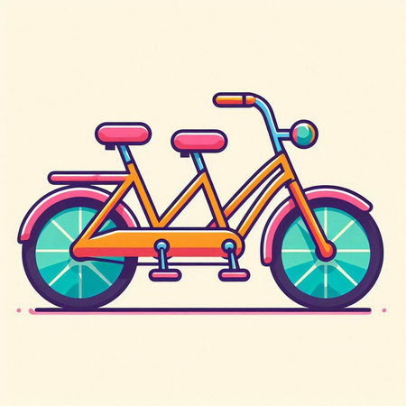 Bicycle vector illustration in flat style. Colorful bicycle icon.のイラスト素材