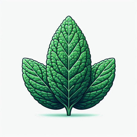 Mint leaf. Vector illustration of a mint leaf isolated on white background.のイラスト素材