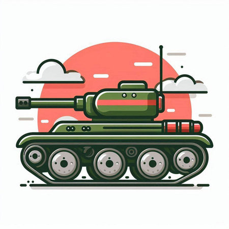 Tank vector illustration, tank in flat style, tank in flat style.のイラスト素材