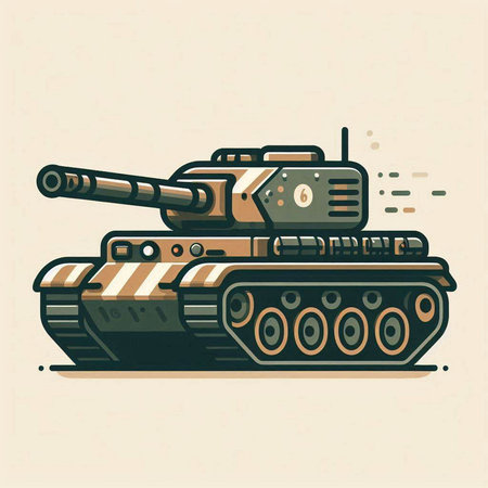 Vintage tank vector illustration. Army tank. Army tank. Tank icon.のイラスト素材