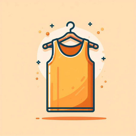 Illustration of a t-shirt on a hanger, vector illustrationのイラスト素材