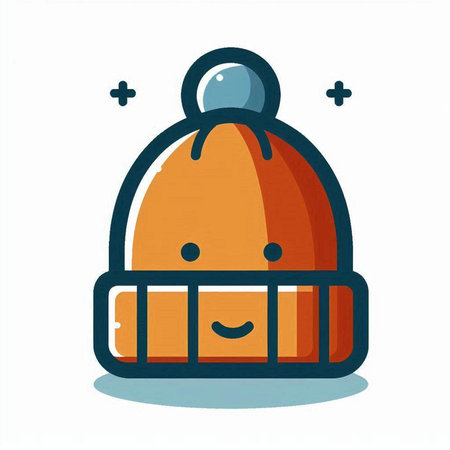 Winter hat isolated on a white background. Vector illustration in cartoon style.のイラスト素材