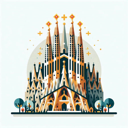 Vector illustration of Cathedral of Saint Mary of the Assumption in Prague.のイラスト素材