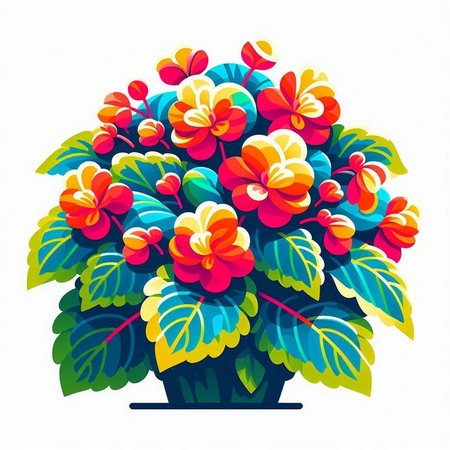 Bouquet of flowers in a vase, vector illustration.のイラスト素材