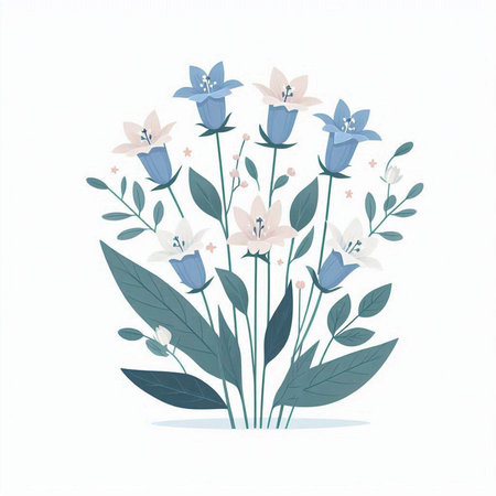 Flower bouquet on white background. Vector illustration. Flat style.のイラスト素材